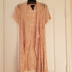 Beige Cynthia Rowley short sleeve duster